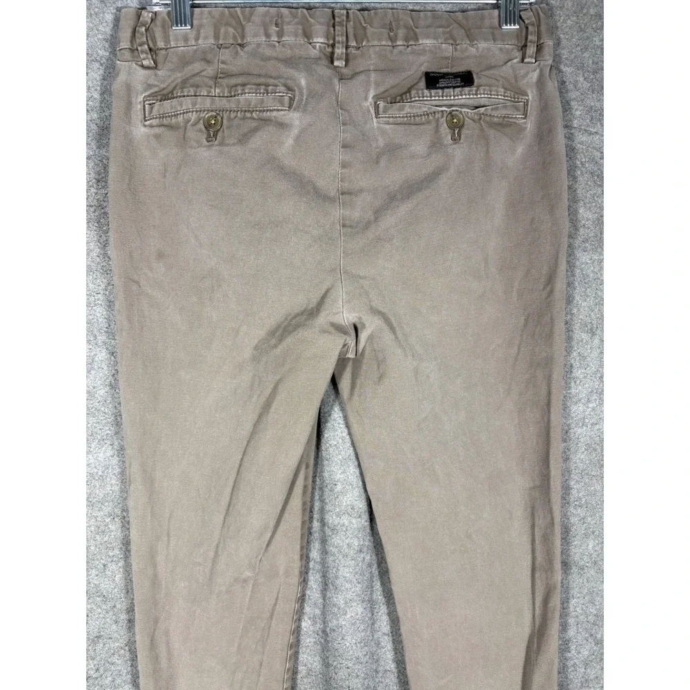 Banana Republic Mens Lived-In Chino Slim Fit Pants Light Coffee Bean Brown 31x32